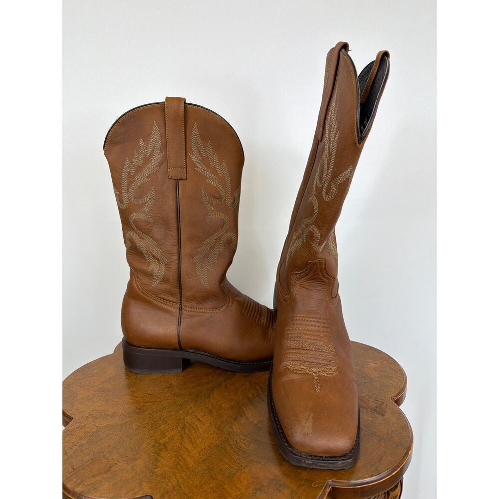 Masterson Boot Company Brown Leather Western Cowboy Boots Size 13 D